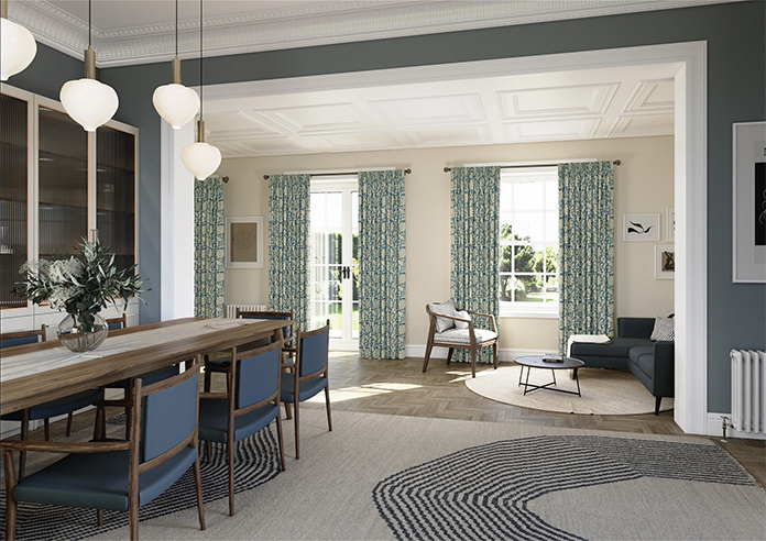 Land & Shore Rowallane, Teal - Made to Measure Curtains - Image 7